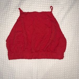 Red Cropped Halter top